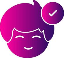 Success checkmark Glyph Gradient vector