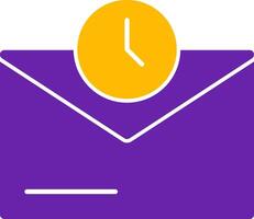Clock Glyph Two Color vector