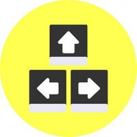 Keyboard navigation Flat Multi Color vector