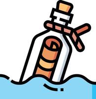 message in a bottle illustration design vector