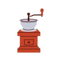 Manual coffee grinders, isolated on a white background. set of equipment for coffee making . vector
