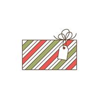 Festive gift box with bow. Christmas and New Year's gift, a surprise for the birthday. Illustration in a minimalistic design vector