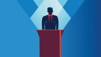 Election vote agitation speaker for web design vector