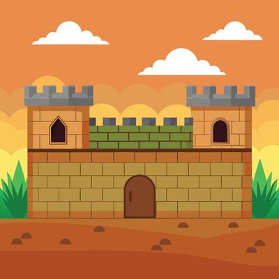 A old castle gate illustration