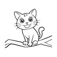 a beautiful cat design for coloring page vector