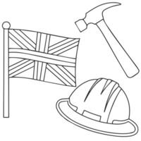 art outline labor day elements vector