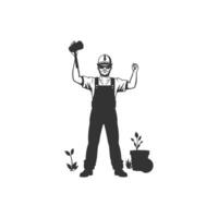 strong labor working design vector