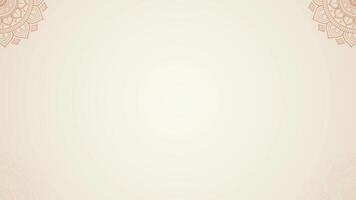 Simple Blank Traditional Artistic Mandala Animation On Plain Horizontal Background with Subtle Colors video