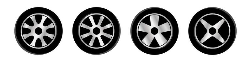 collection of car tire icons. modern design isolated on white background vector