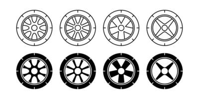 collection of car tire icons. simple design isolated on white background vector