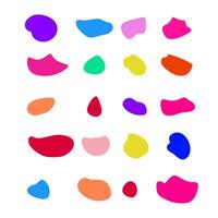 Random abstract liquid organic colorful regular blotch shapes flat style design fluid vector