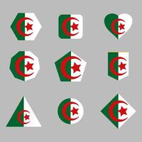 Algeria flag set of icons flag of Algeria symbol Set of Algeria flags button waved heart vector