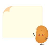 Cute funny Potato poster character. hand drawn cartoon kawaii character illustration. Isolated white background. Potato poster vector