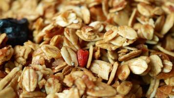 Granola with raisins and dried cherries video