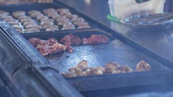 Grilling Up Delicious Meats and Flavorful Dumplings at a Bustling Food Stall for Everyone video