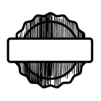 A distressed stamp design featuring stars and wavy lines in a circular shape, ideal for various creative projects. vector