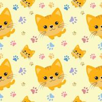Kittens pattern. Cute children's seamless pattern with kittens. vector