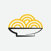 Simple noodle line icon vector