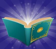 magic book keeper of magical information on paper cartoon stock illustration isolated on white background vector
