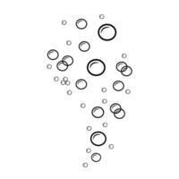 Linear illustration of soap bubbles. Air bubbles in doodle style isolated on white vector