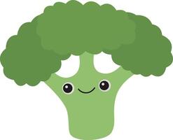 Cute broccoli with smiling face vector