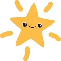 Cute star with smiling face vector