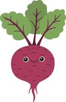 Cute beet with smiling face vector
