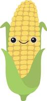 Cute corn with smiling face vector