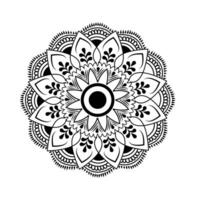 Black mandala with white background with ornament vector