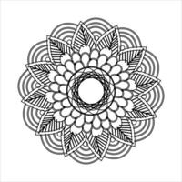 Black and white mandala background with ornament vector