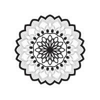 Black and white traditional mandala background with ornament vector