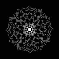 Black and white mandala background with ornamental design vector