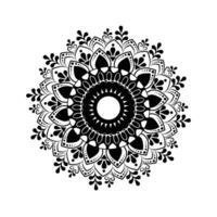 New Black and white mandala background with ornament vector