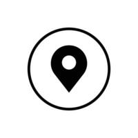 Round Loction icon Black Design vector