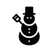 Christmas Snowman Black Flat Icon vector