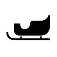 Christmas sleigh Black Flat Icon vector