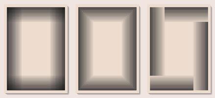 Set of black and white frames created with lines vector