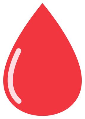 Red blood flat icon isolated on white background.