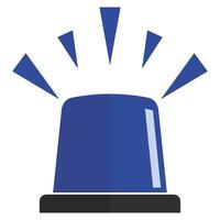 Blue emergency siren icons in flat style isolated on white background. vector