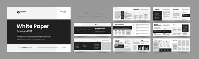 landscape whitepaper template white paper layout design vector