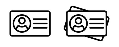 Illustration of an ID card icon in black and white. Perfect for identification, security, and business-related designs. Editable stroke. vector