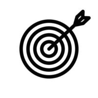 Illustration of a target with an arrow icon. Ideal for representing accuracy, goal achievement, and focus. Editable stroke. vector