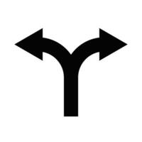 Illustration of a two-way arrow icon. Perfect for representing direction, decision making, and navigation concepts. Editable stroke. vector