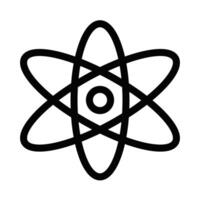 Illustration of an atom icon. Perfect for representing science, physics, and energy concepts. Editable stroke. vector