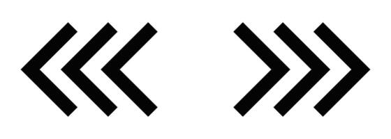 Illustration of chevron arrows in black and white. Perfect for navigation, direction, and interface designs. Editable stroke. vector