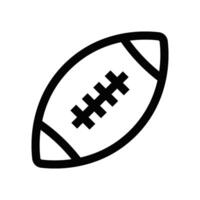 Illustration of an American football icon in black and white. Ideal for sports, games, and recreation designs. Editable stroke. vector