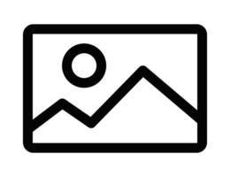 Illustration of a landscape photo icon. Perfect for representing photography, images, and visual media. Editable stroke. vector