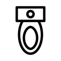 Illustration of a toilet icon in black and white. Perfect for plumbing, bathroom, and sanitation-related designs. Editable stroke. vector