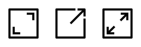 Illustration of expand icon in black and white. Ideal for UI, UX, web design, and application interfaces. Editable stroke. vector