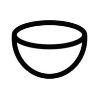 Illustration of a simple bowl icon in black and white, suitable for kitchen and cooking designs. Editable stroke. vector